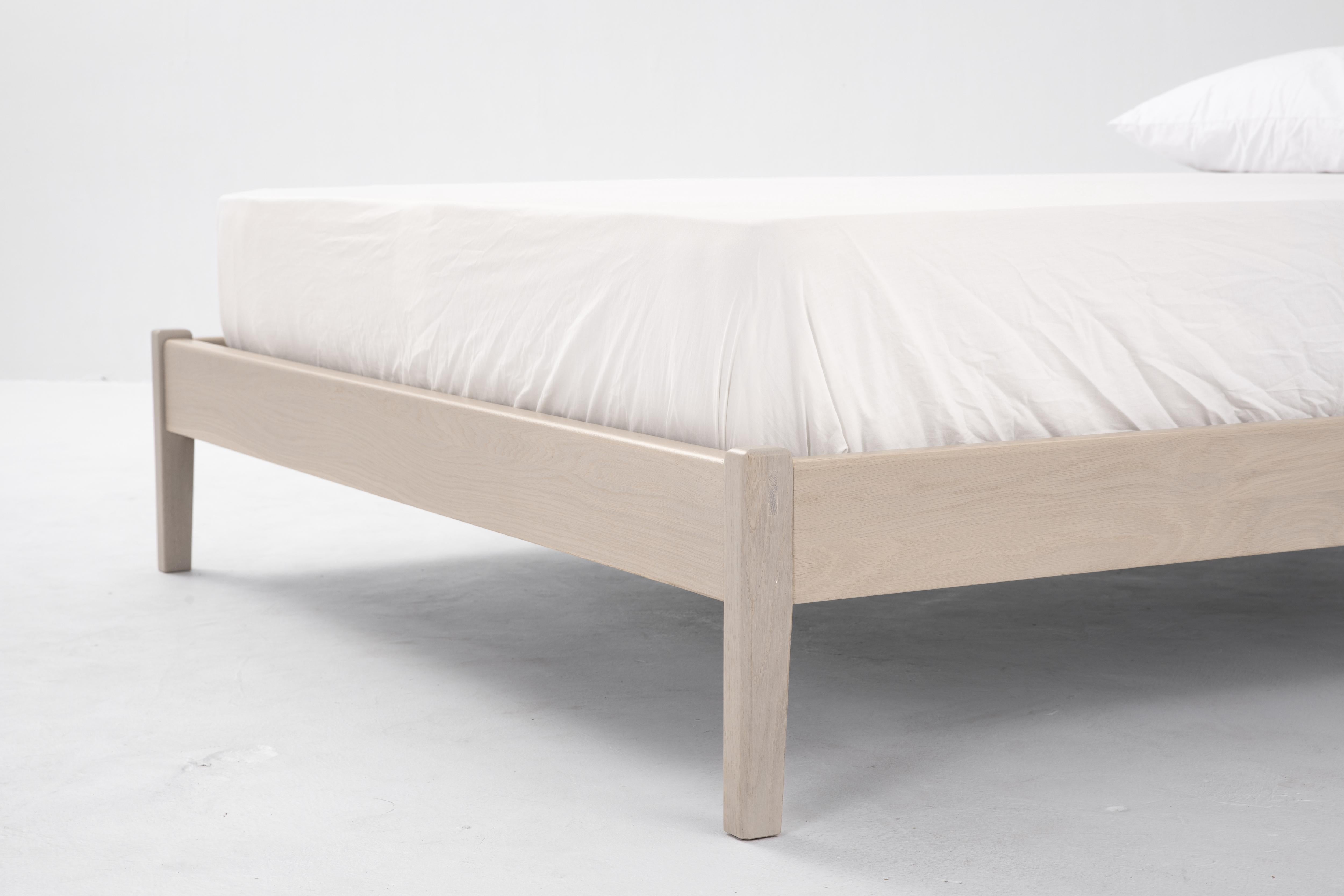 Opening Bed by Sun at Six, Minimalist Nude King Bed in Wood In New Condition For Sale In San Jose, CA