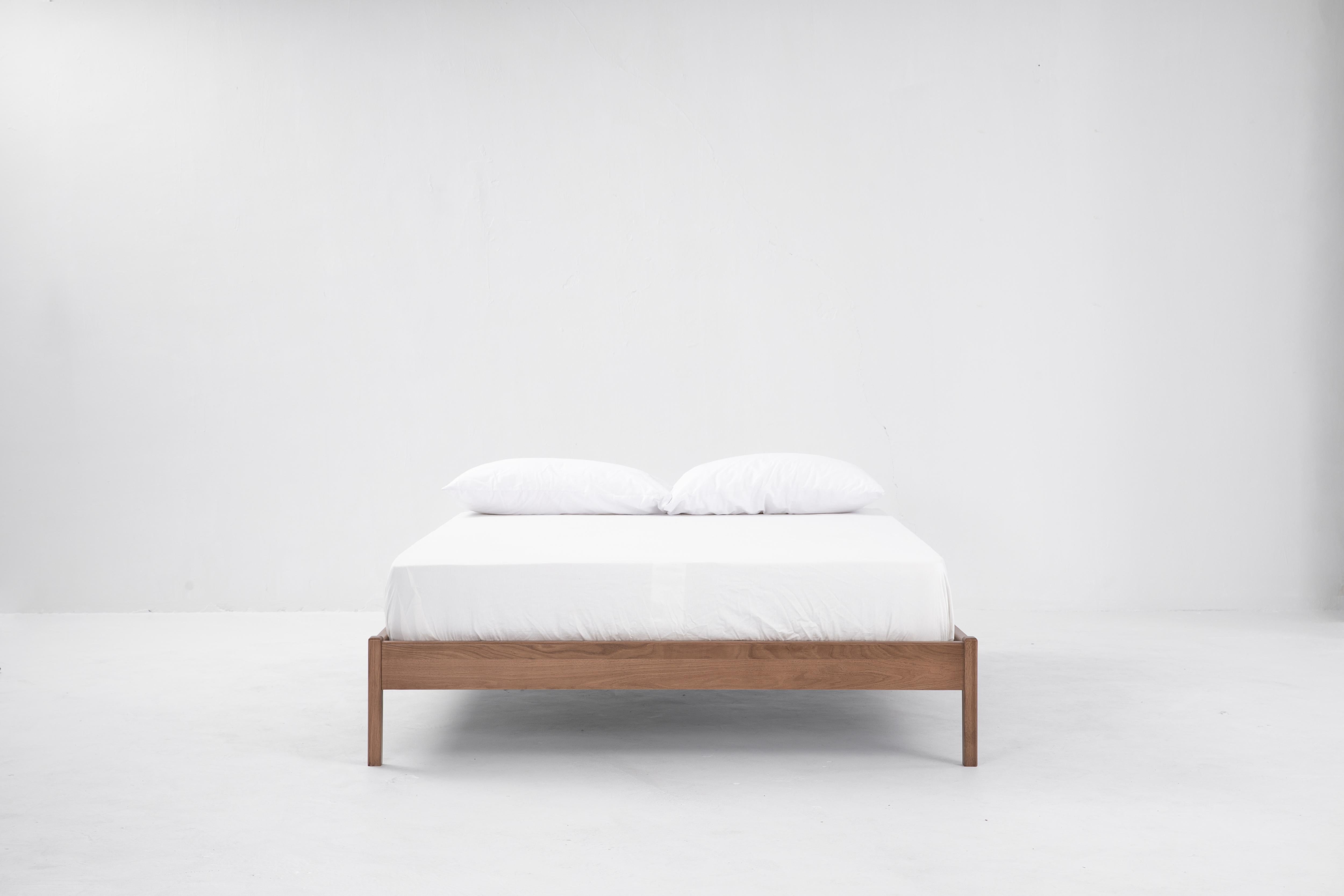 Opening Bed by Sun at Six, Minimalist Sienna King Bed in Wood In New Condition For Sale In San Jose, CA