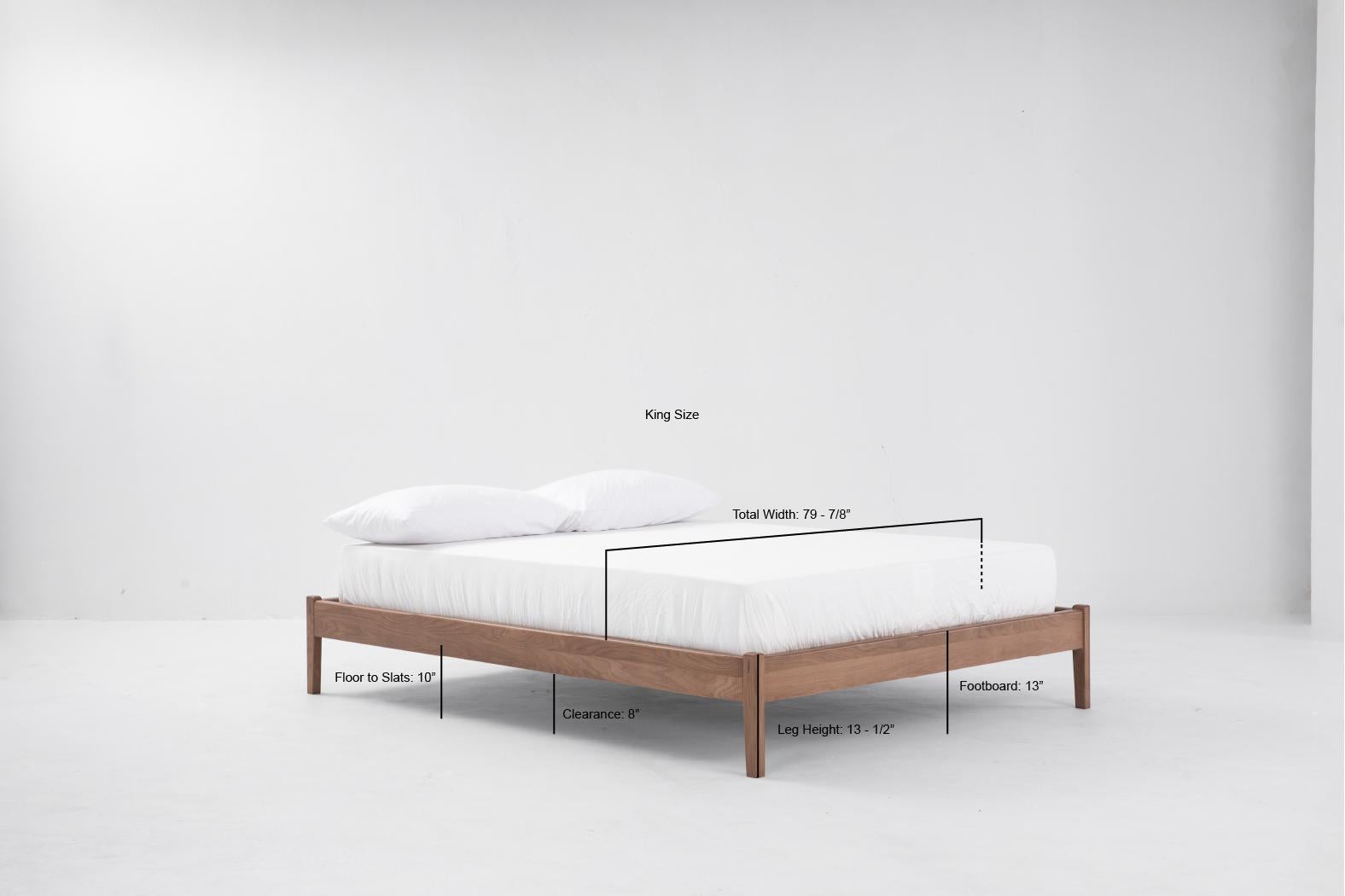 Contemporary Opening Bed by Sun at Six, Minimalist Nude King Bed in Wood For Sale