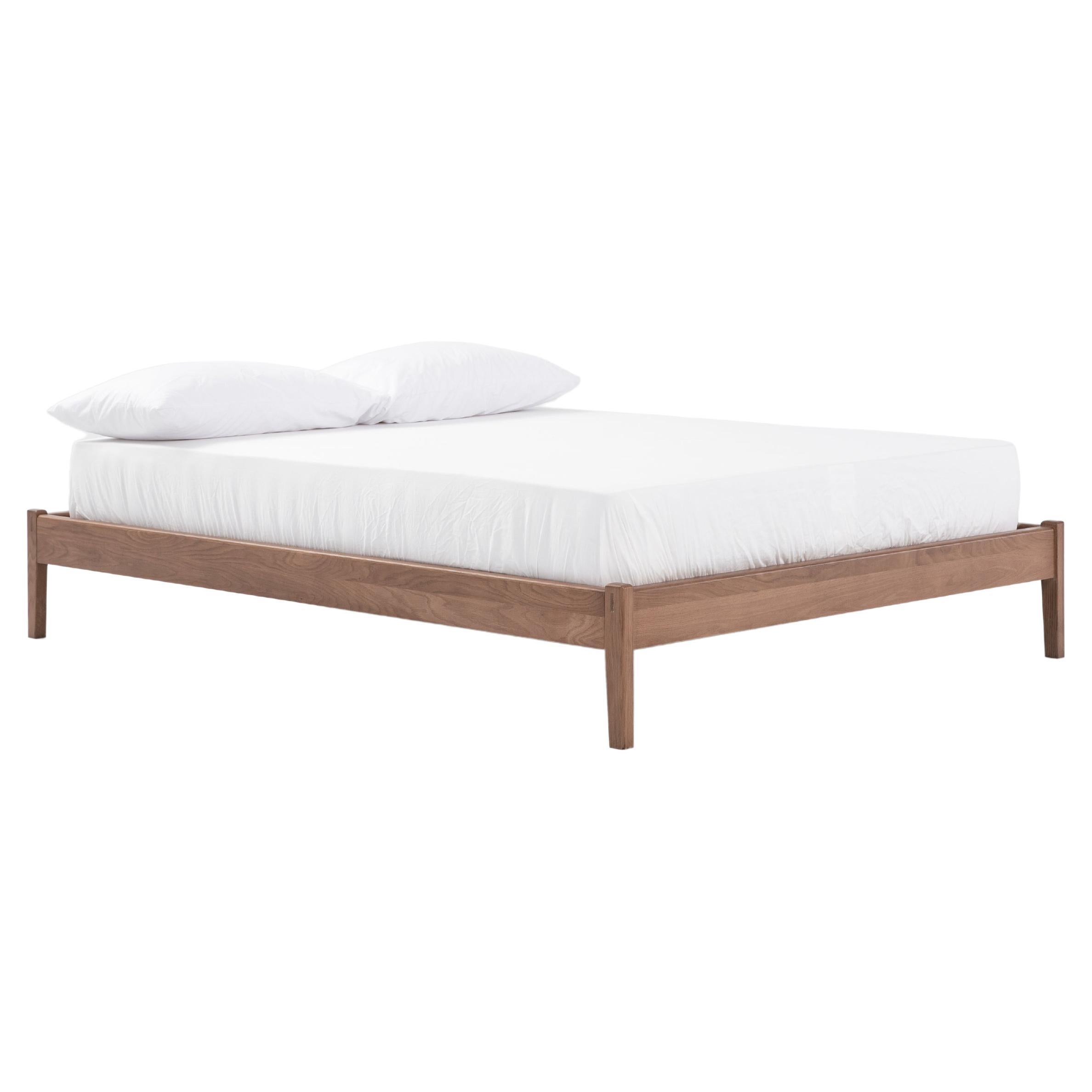 Opening Bed by Sun at Six, Minimalist Sienna King Bed in Wood For Sale