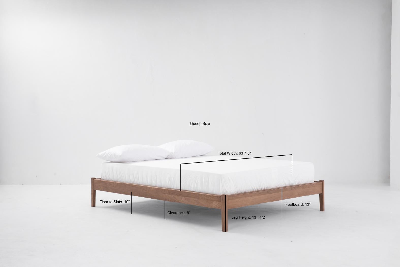 Contemporary Opening Bed by Sun at Six, Minimalist Sienna Queen Bed in Wood For Sale