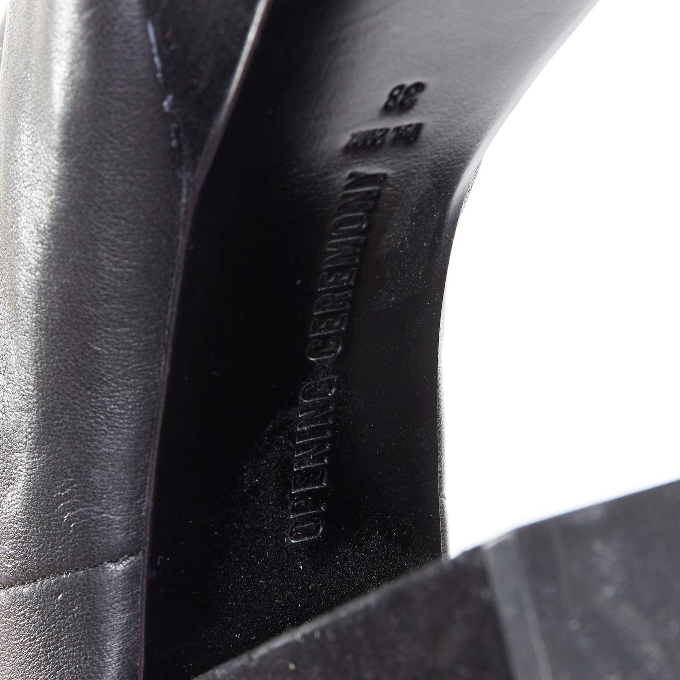 Opening Ceremony bottines en cuir velours noir à plateforme chunky EU38 5