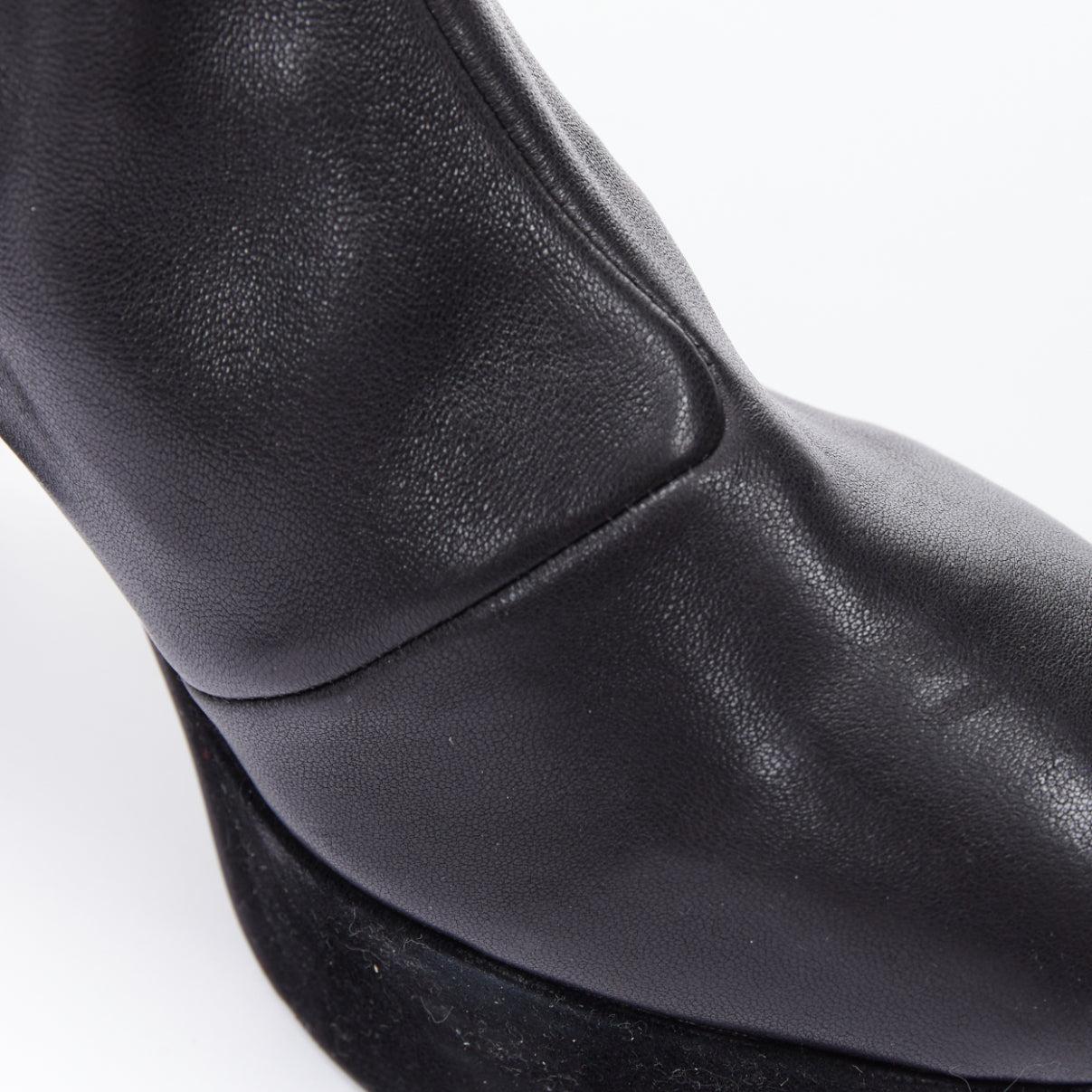 Opening Ceremony bottines en cuir velours noir à plateforme chunky EU38 4