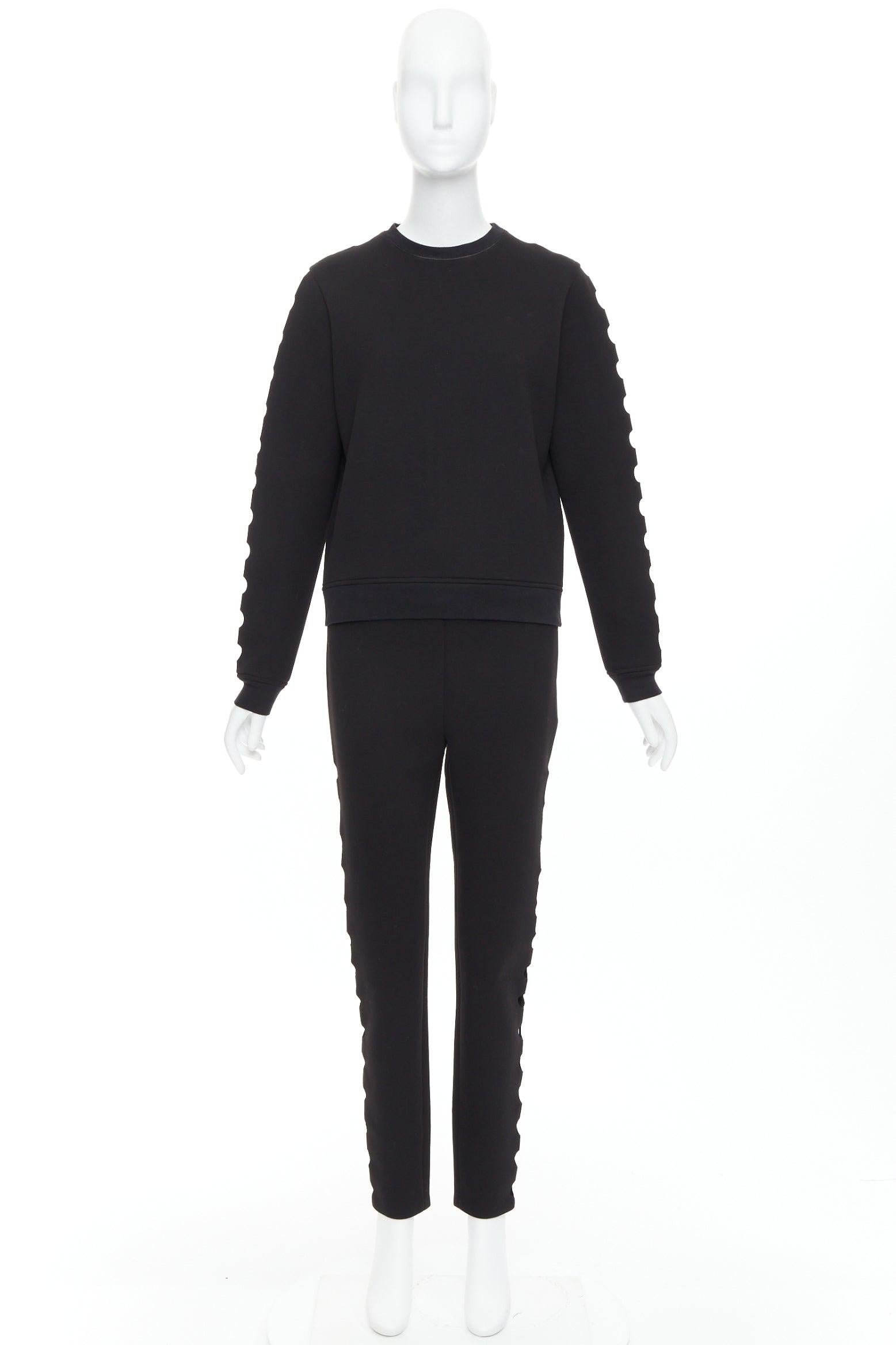 OPENING CEREMONY Cut-out black neoprene laser cut holes top pants set S For Sale 6