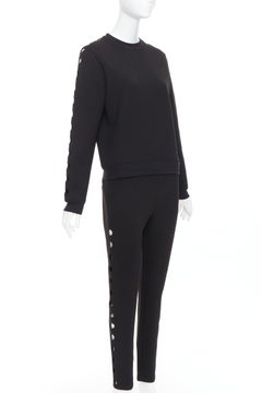 OPENING CEREMONY Cut-out black neoprene laser cut holes top pants set S