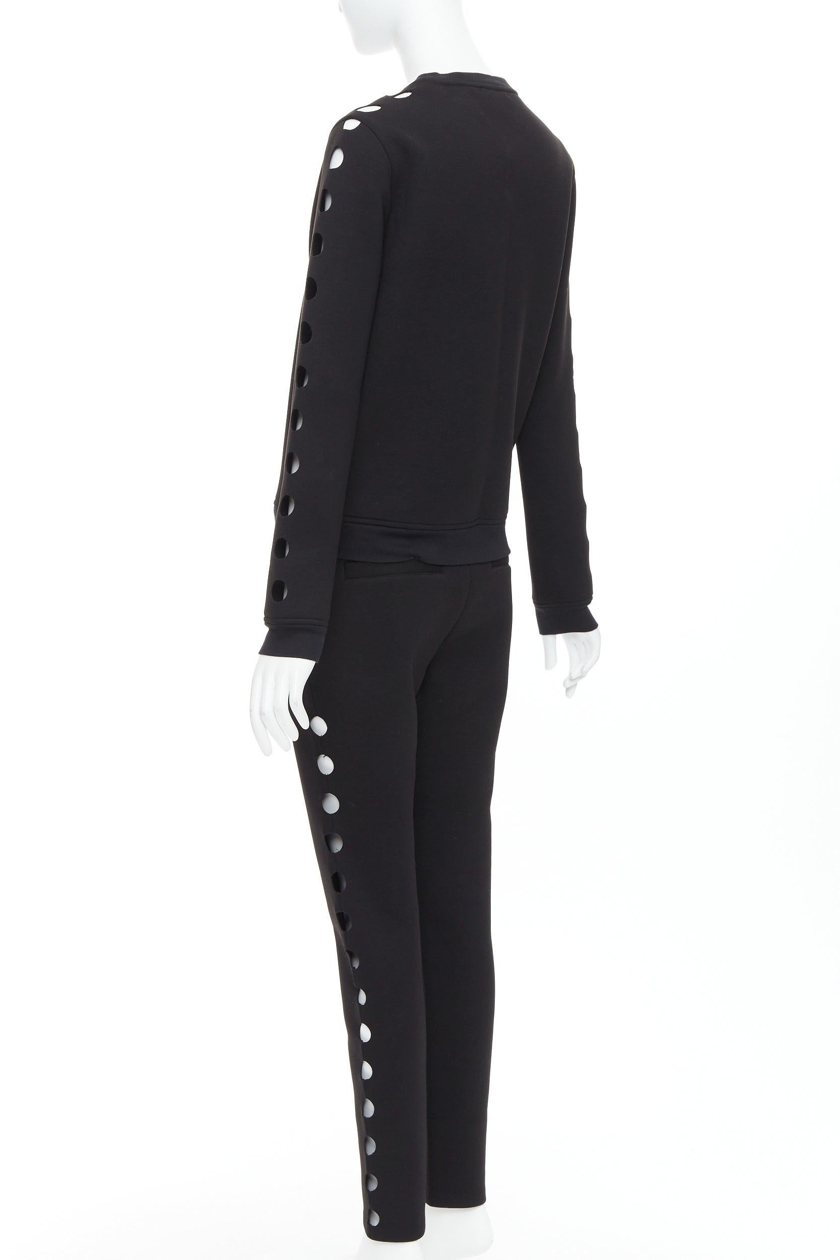 OPENING CEREMONY Cut-out black neoprene laser cut holes top pants set S im Angebot 1