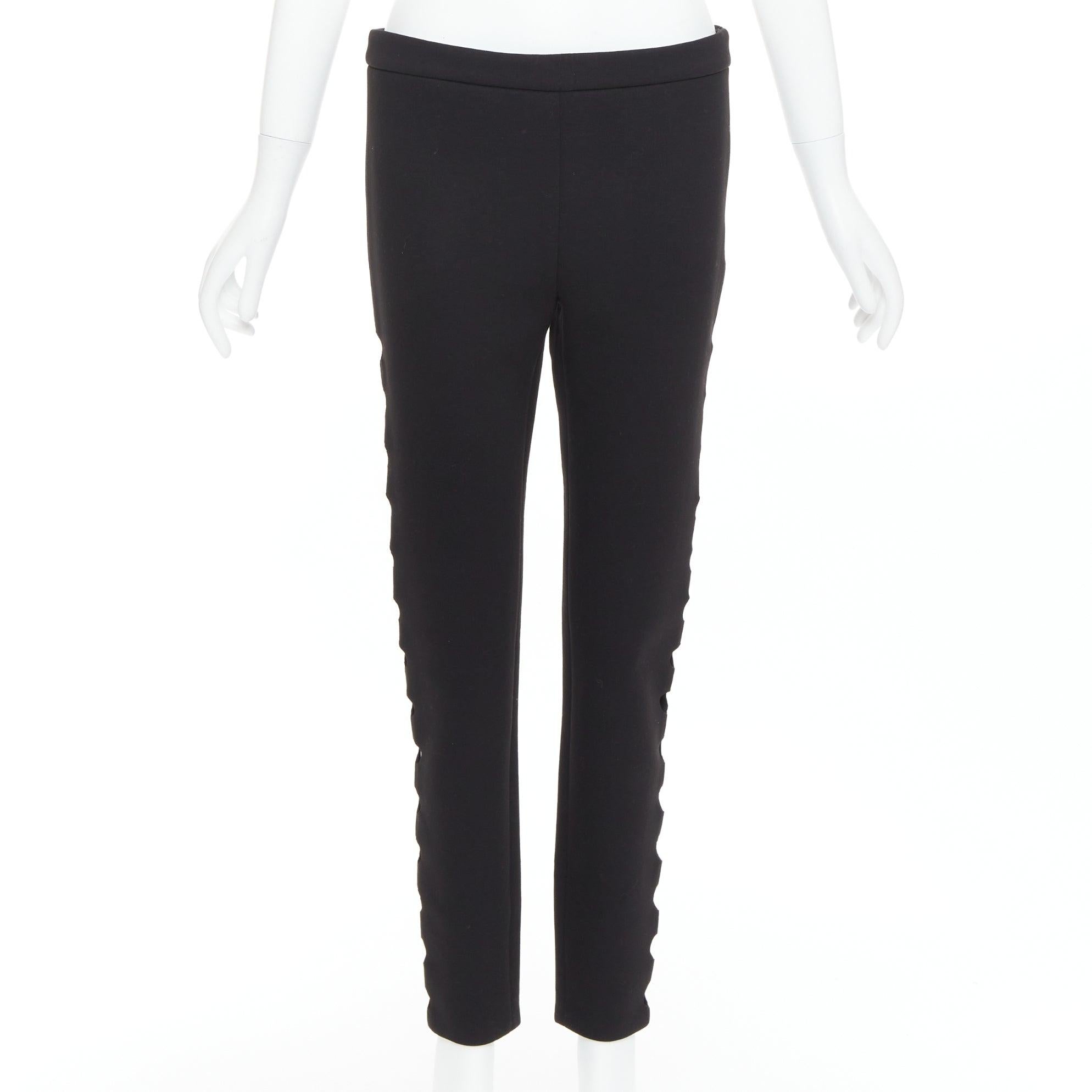 OPENING CEREMONY Cut-out black neoprene laser cut holes top pants set S For Sale 3