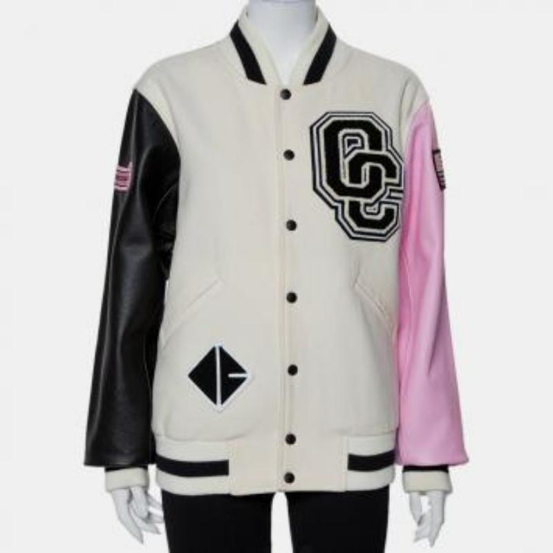Opening Ceremony Multicolor Wool & Leather Logo Applique Detail Varsity Jacket M In Good Condition For Sale In Dubai, Al Qouz 2