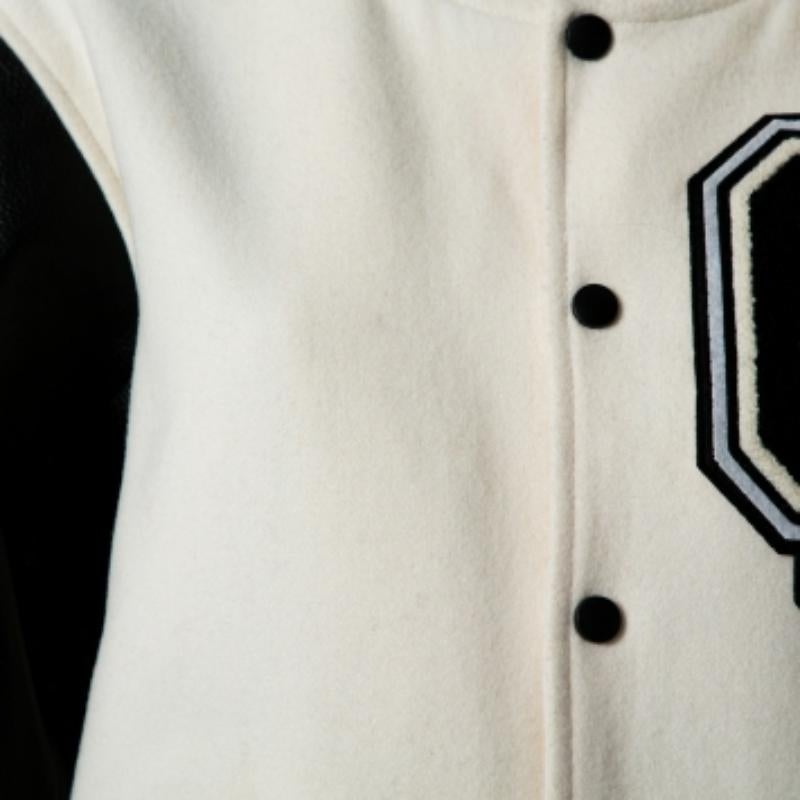 Opening Ceremony Multicolor Wool & Leather Logo Applique Detail Varsity Jacket M For Sale 1