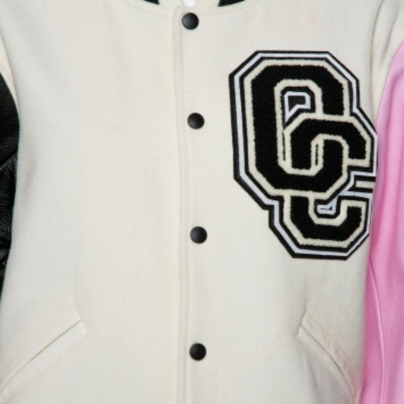 Opening Ceremony Multicolor Wool & Leather Logo Applique Detail Varsity Jacket M For Sale 3