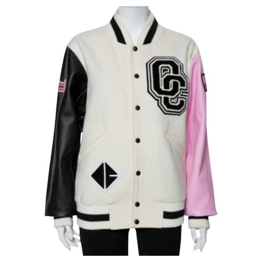 Opening Ceremony Multicolor Wool & Leather Logo Applique Detail Varsity Jacket M For Sale