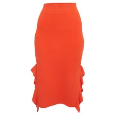 Opening Ceremony Orange Knits Side Flounce Pencil Skirts