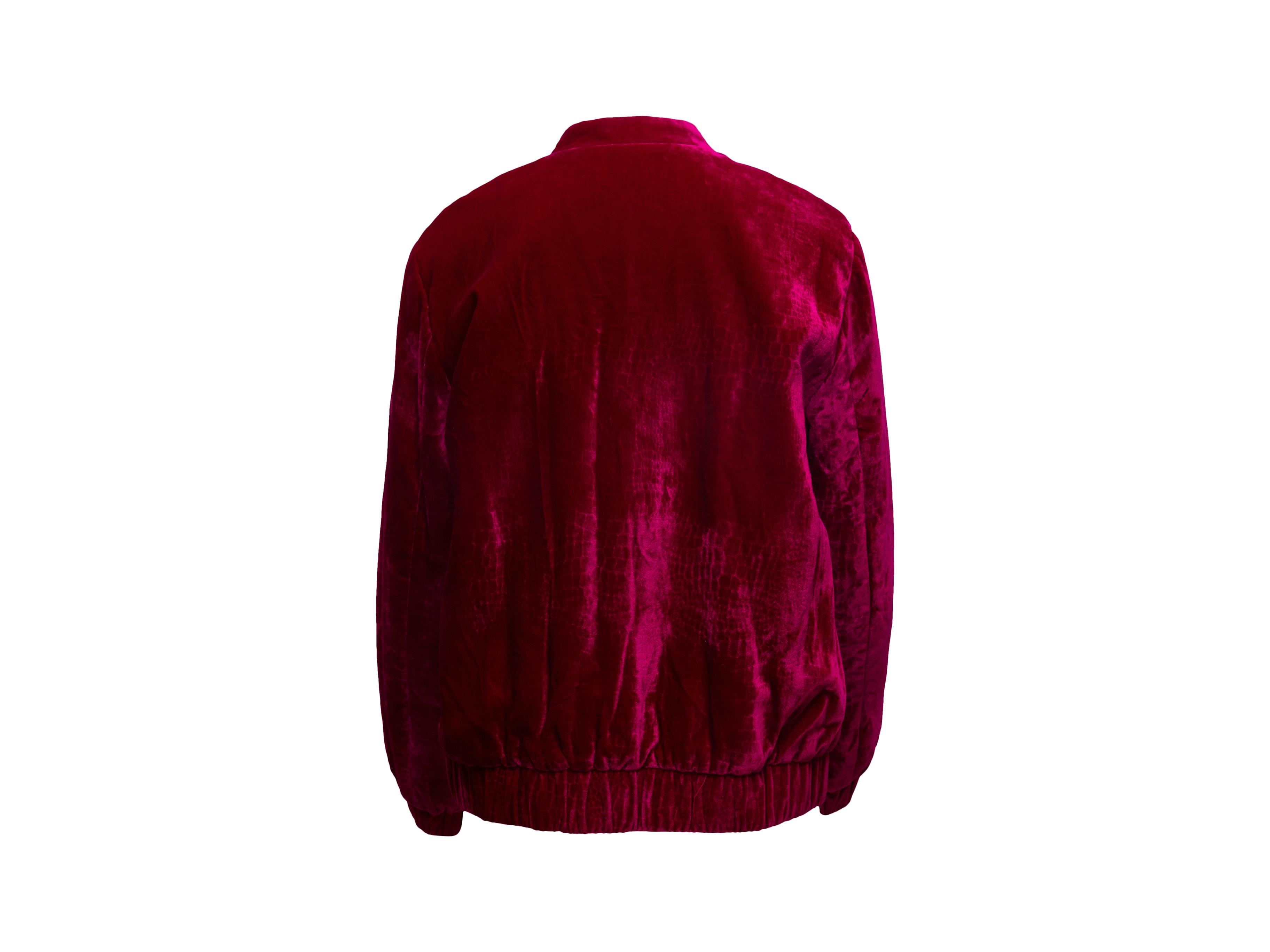 Opening Ceremony Red Velvet Bomber Jacket In Good Condition In New York, NY