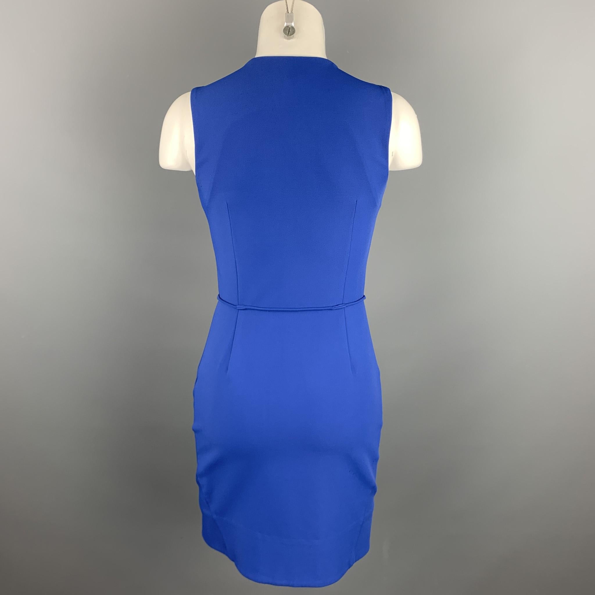 OPENING CEREMONY Size 4 Blue Stretch Polyester Blend Sheath Double Zipper Dress In Excellent Condition In San Francisco, CA