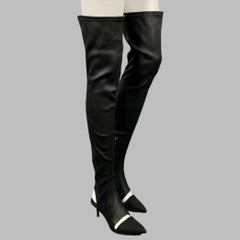 OPENING CEREMONY Size 6 Black Leather Mixed Fabrics Pointed Toe Boots