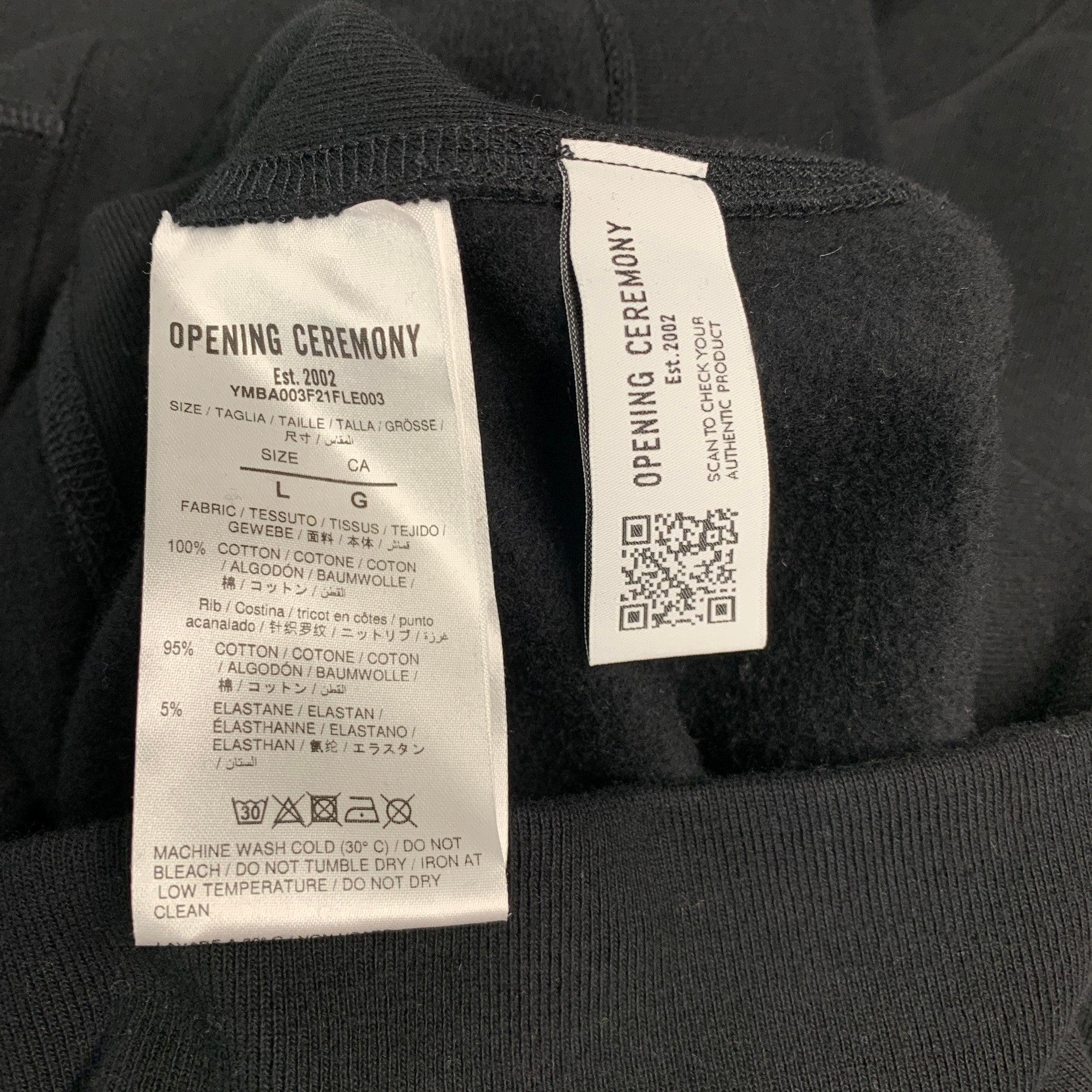 OPENING CEREMONY Size L Black Multi Color Logo Cotton Crew-Neck Sweatshirt For Sale 3