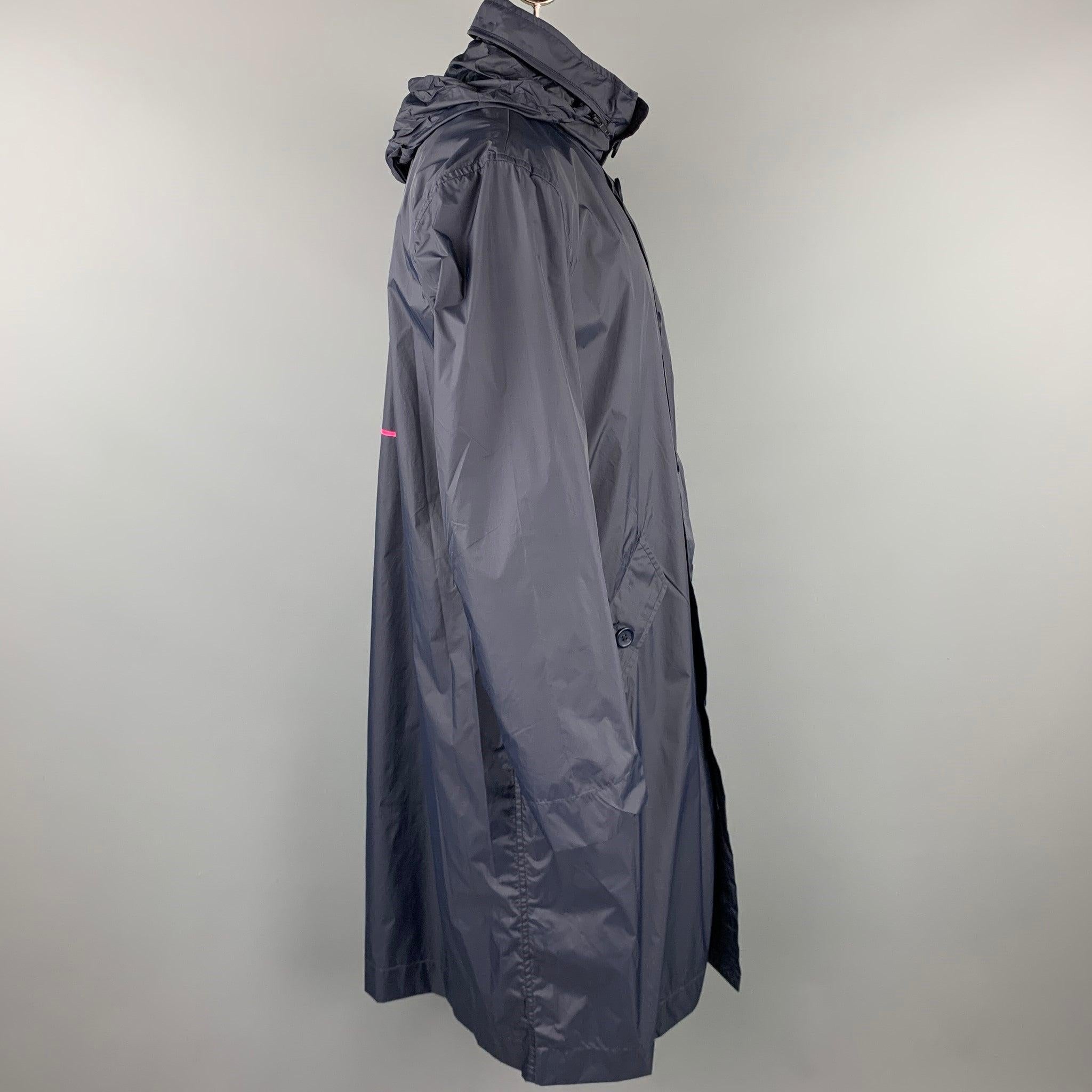Men's OPENING CEREMONY Size L Navy Logo Nylon Hooded Raincoat