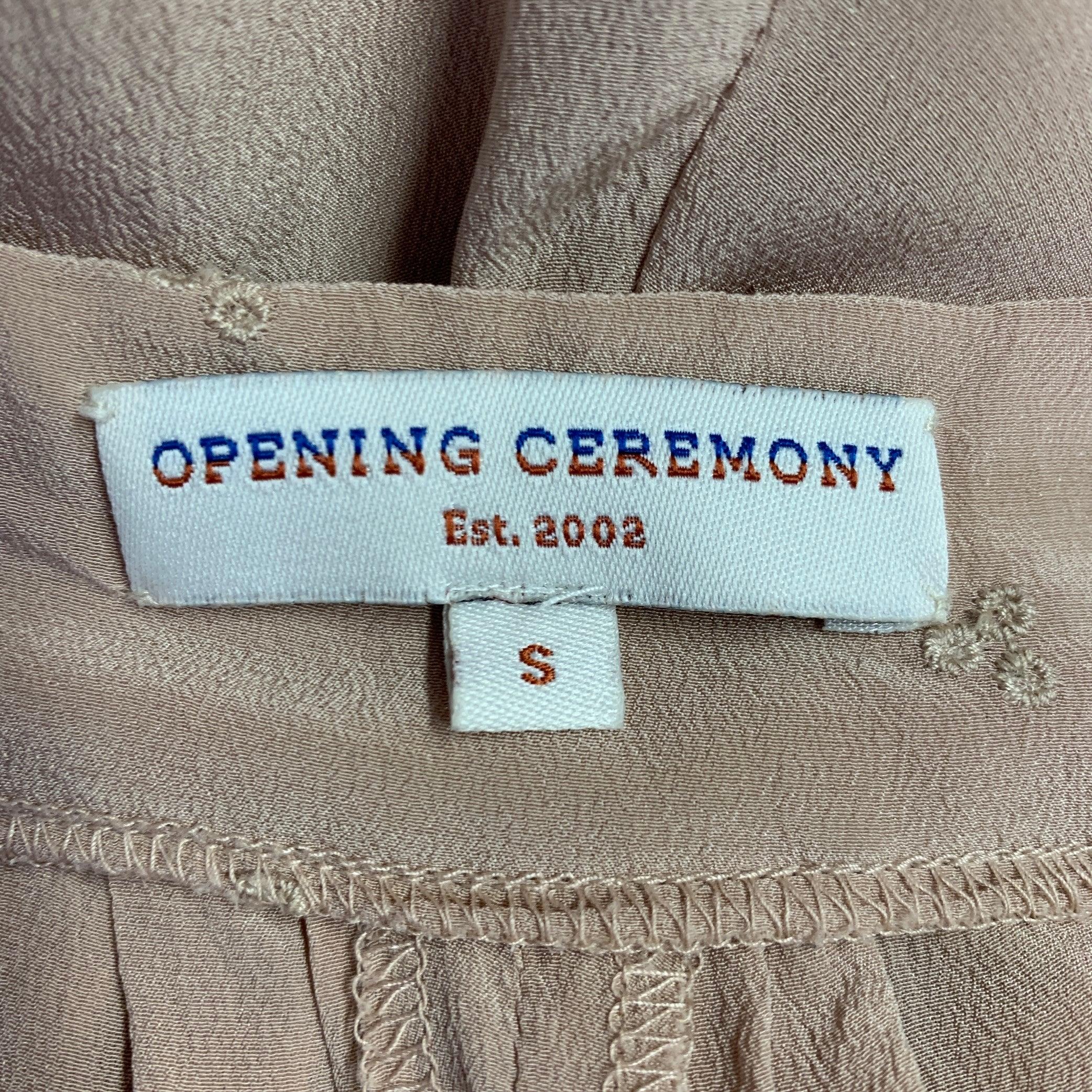Opening Ceremony Taglia S Pantaloni Harem Casual Ricamati in Seta Rosa in vendita 2