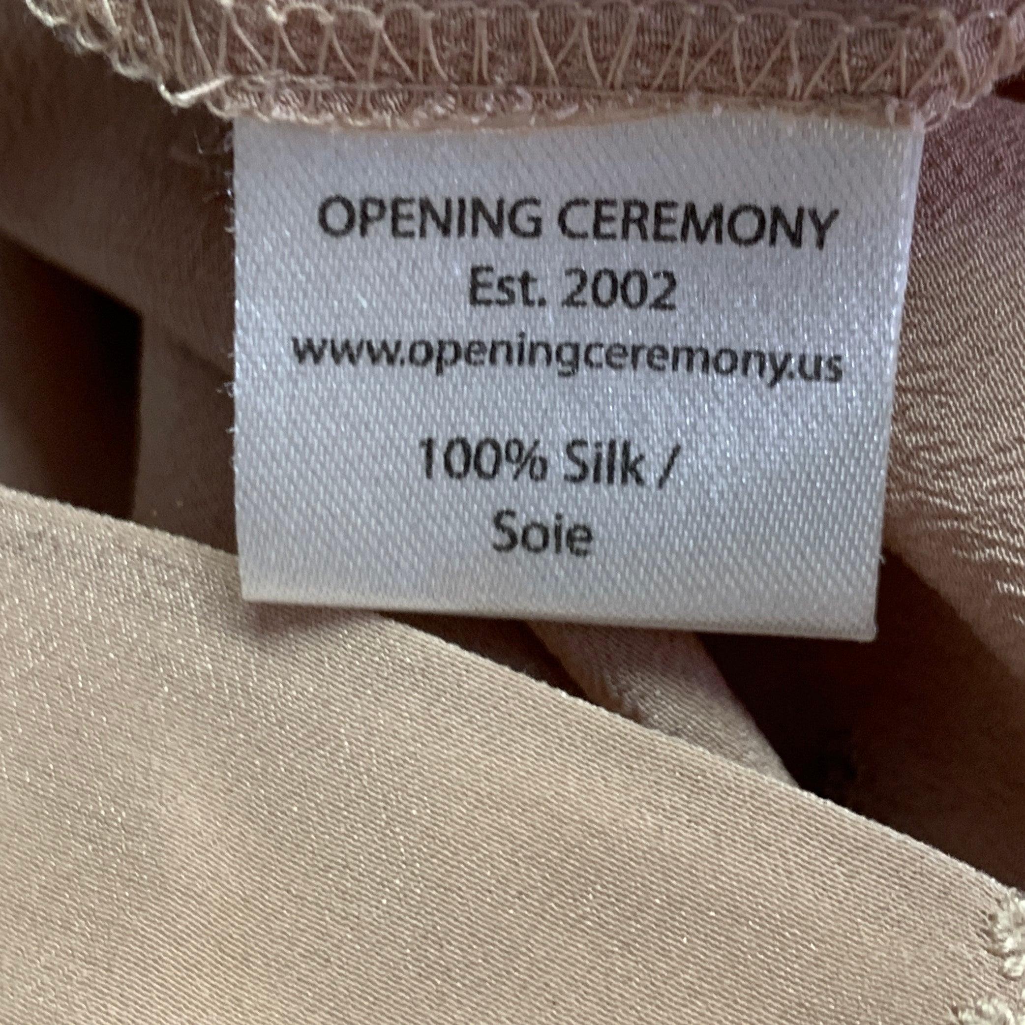 Opening Ceremony Taglia S Pantaloni Harem Casual Ricamati in Seta Rosa in vendita 3