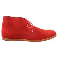 CÉREMONY ouverte Taille US 11 Bottines de désert en daim rouge à lacets