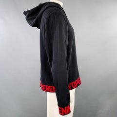 OPENING CEREMONY Size XL Black Red Cotton Hooded Sweatshirt