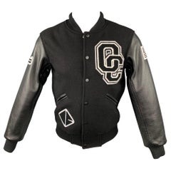 OPENING CEREMONY Size XS Black & White Wool Leather Sleeves Varsity Jacket