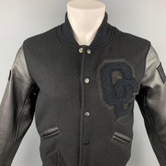 OPENING CEREMONY Size XS Black Wool Leather Sleeves Varsity Jacket