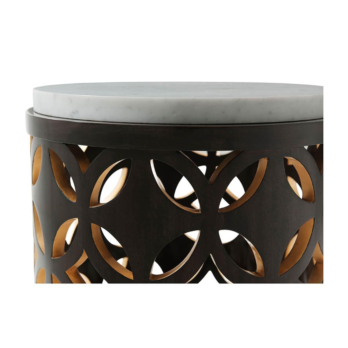 Openwork Cylinder Side Table In New Condition For Sale In Westwood, NJ
