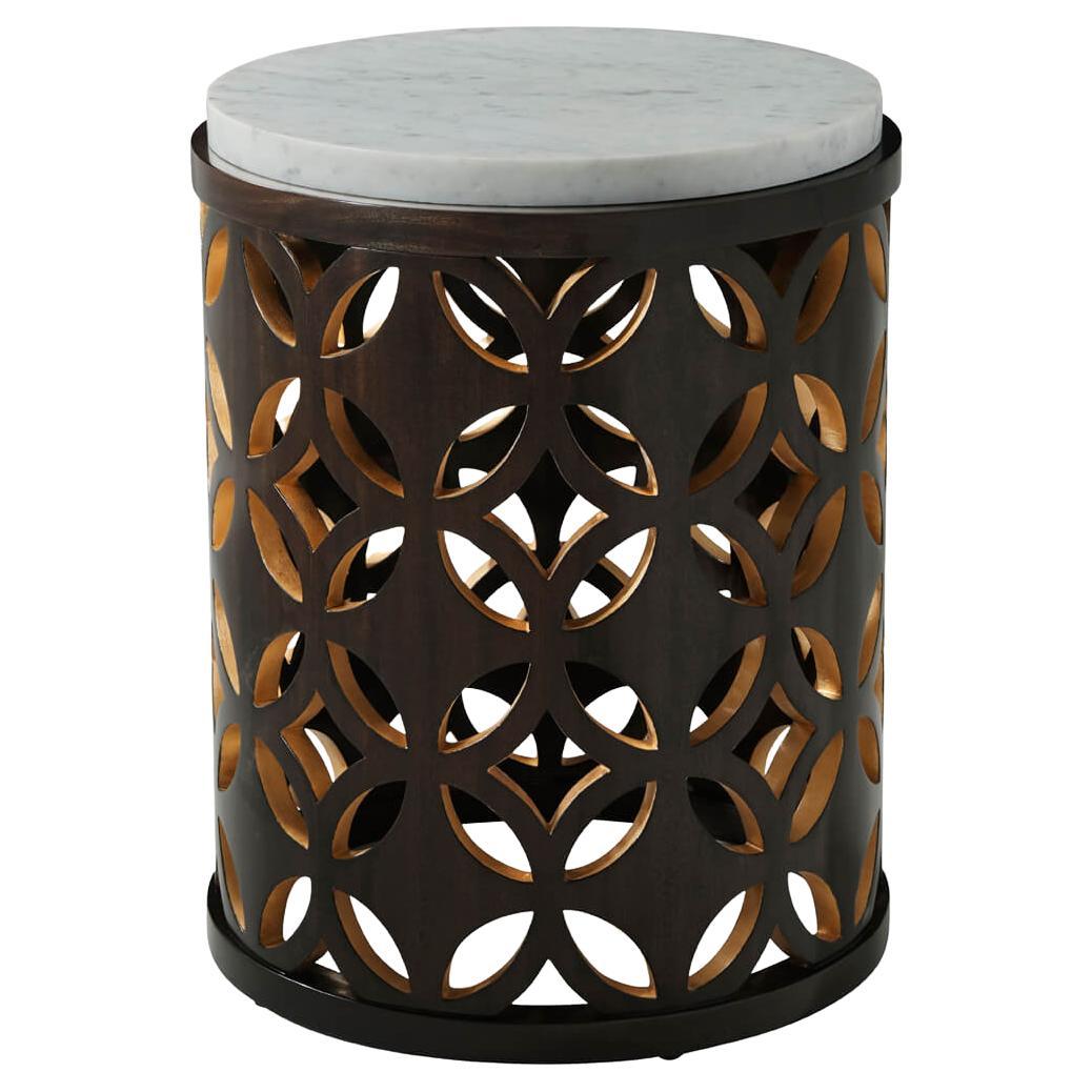 Openwork Cylinder Side Table For Sale