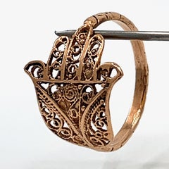 Openwork Hamsa Ring in Rose Gold