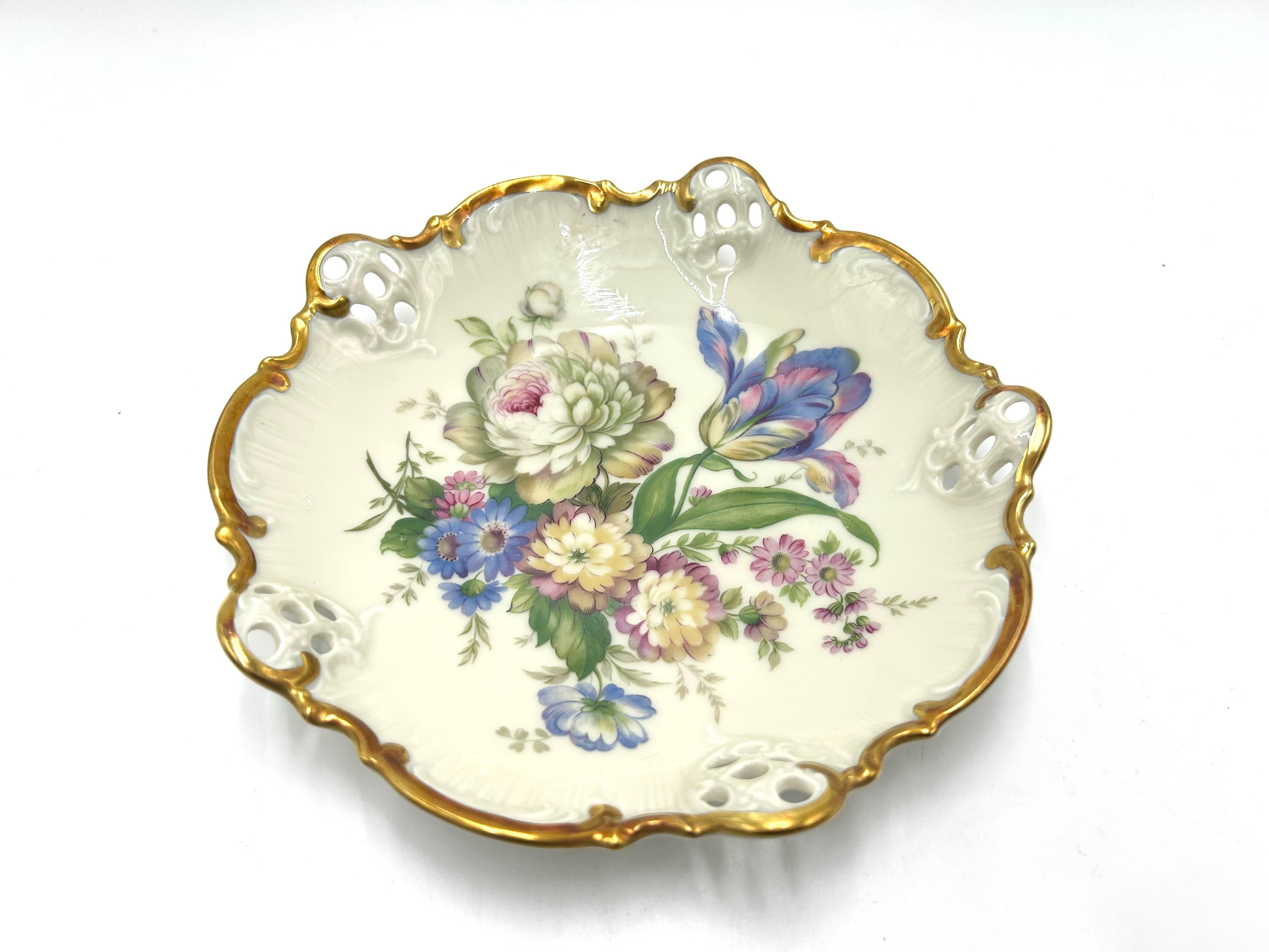 Openwork Plate, Rosenthal Moliere, Germany, 1938-1952 In Good Condition For Sale In Chorzów, PL