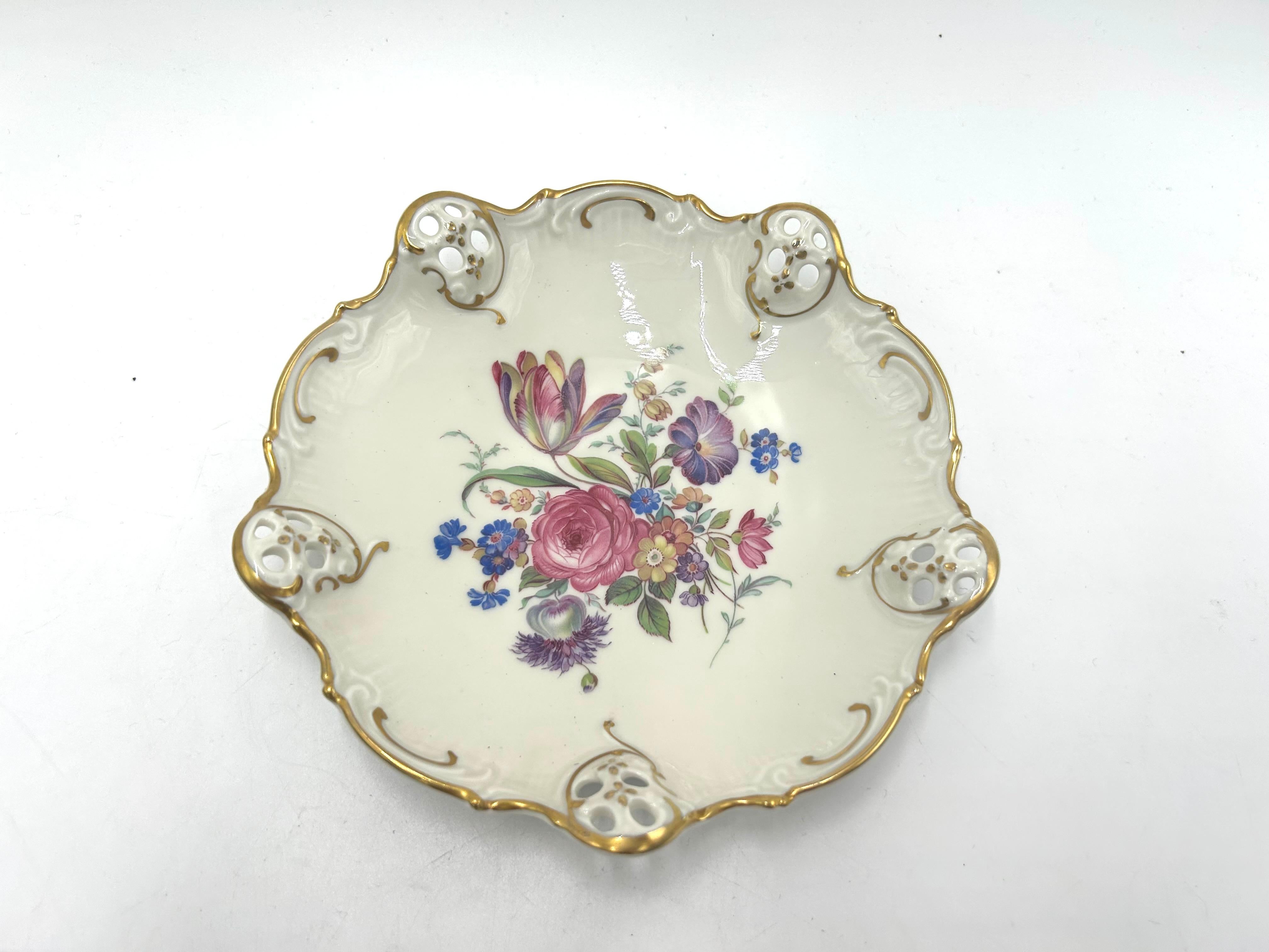 Openwork Plate, Rosenthal Moliere, Germany, 1957 In Good Condition For Sale In Chorzów, PL