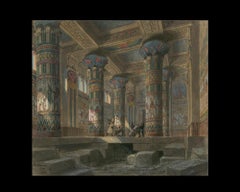 Opera Aida Set Design, after Belle Époque Drawing by Philippe Chaperon