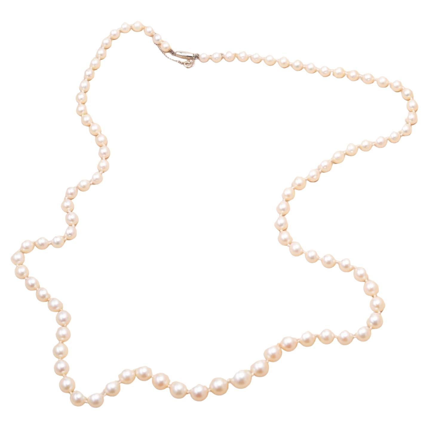 Opera Cultured Pearl Necklace For Sale