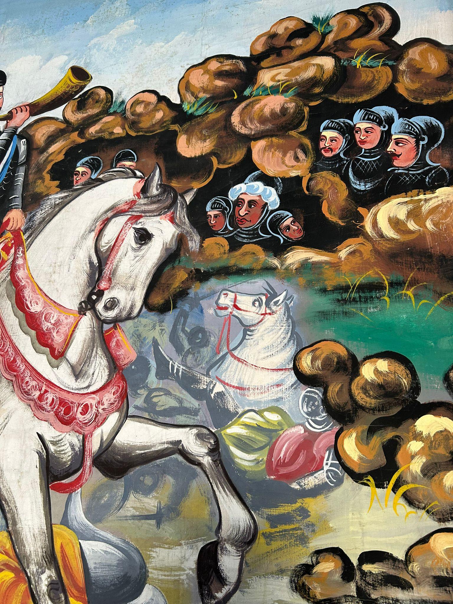 Opera dei Pupi Theaterkulisse auf Leinwand gemalt von F. Paolo Cardinale, 1940er Jahre im Angebot 5