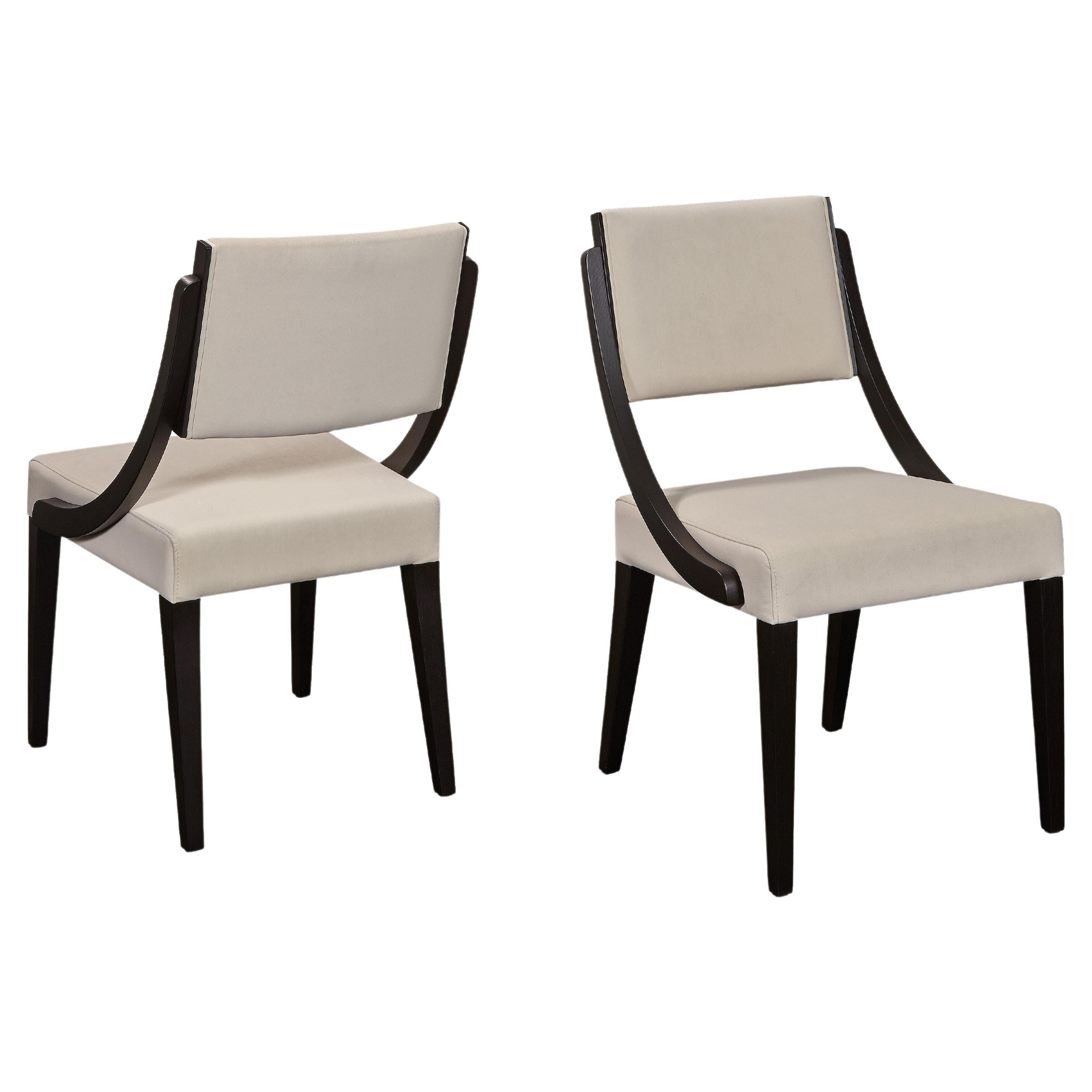 Opera Dining Chair, Black Oak / Cream Leather For Sale