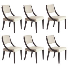 Opera Dining Chairs, Black Oak/Cream Leather-Set of 6