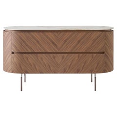 Cómoda Opera en nogal Canaletto con tapa de cerámica Calacatta