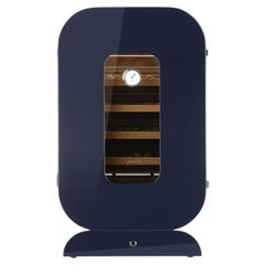 Opera Glossy Blue Humidor Cabinet