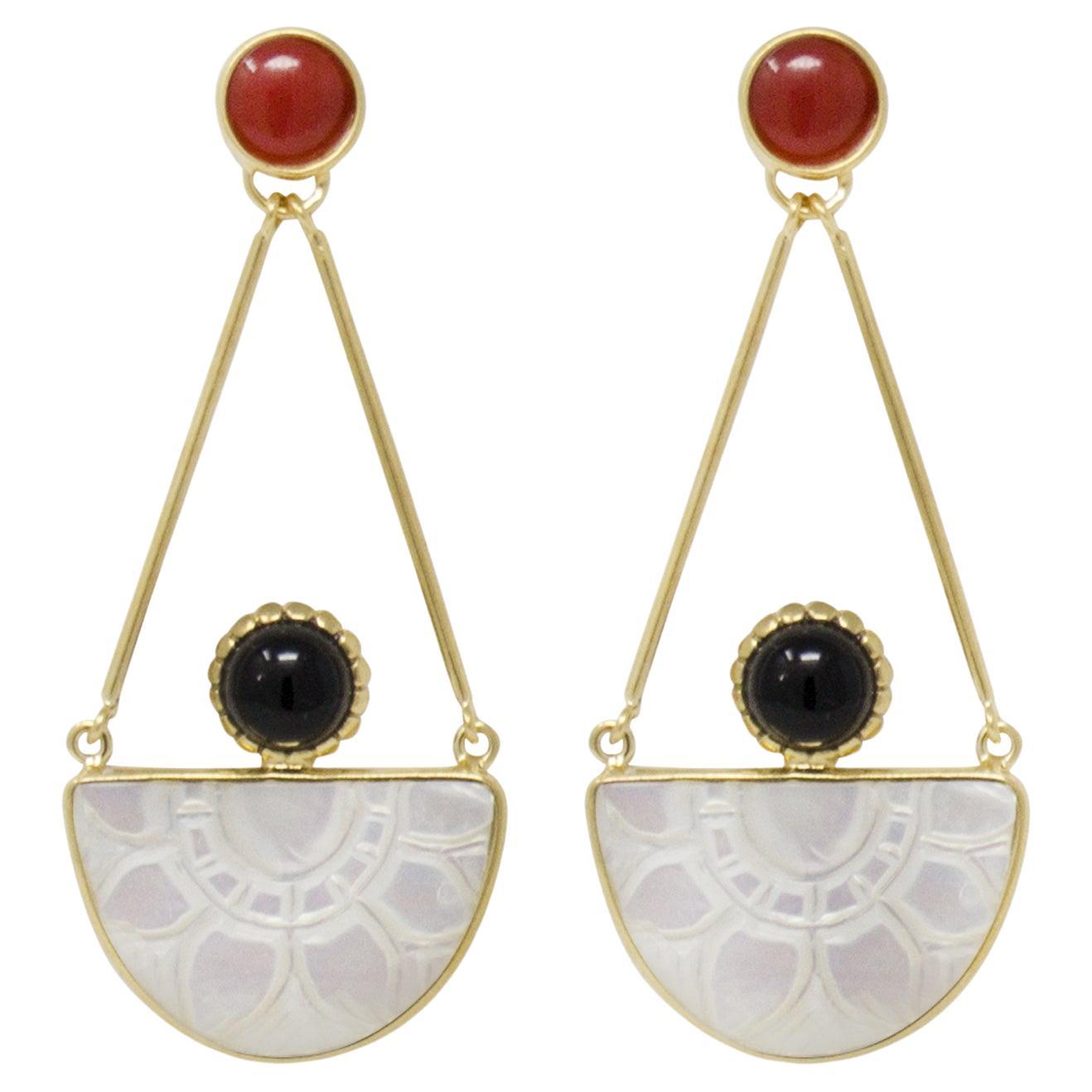 Opera Gold Vermeil Earrings For Sale