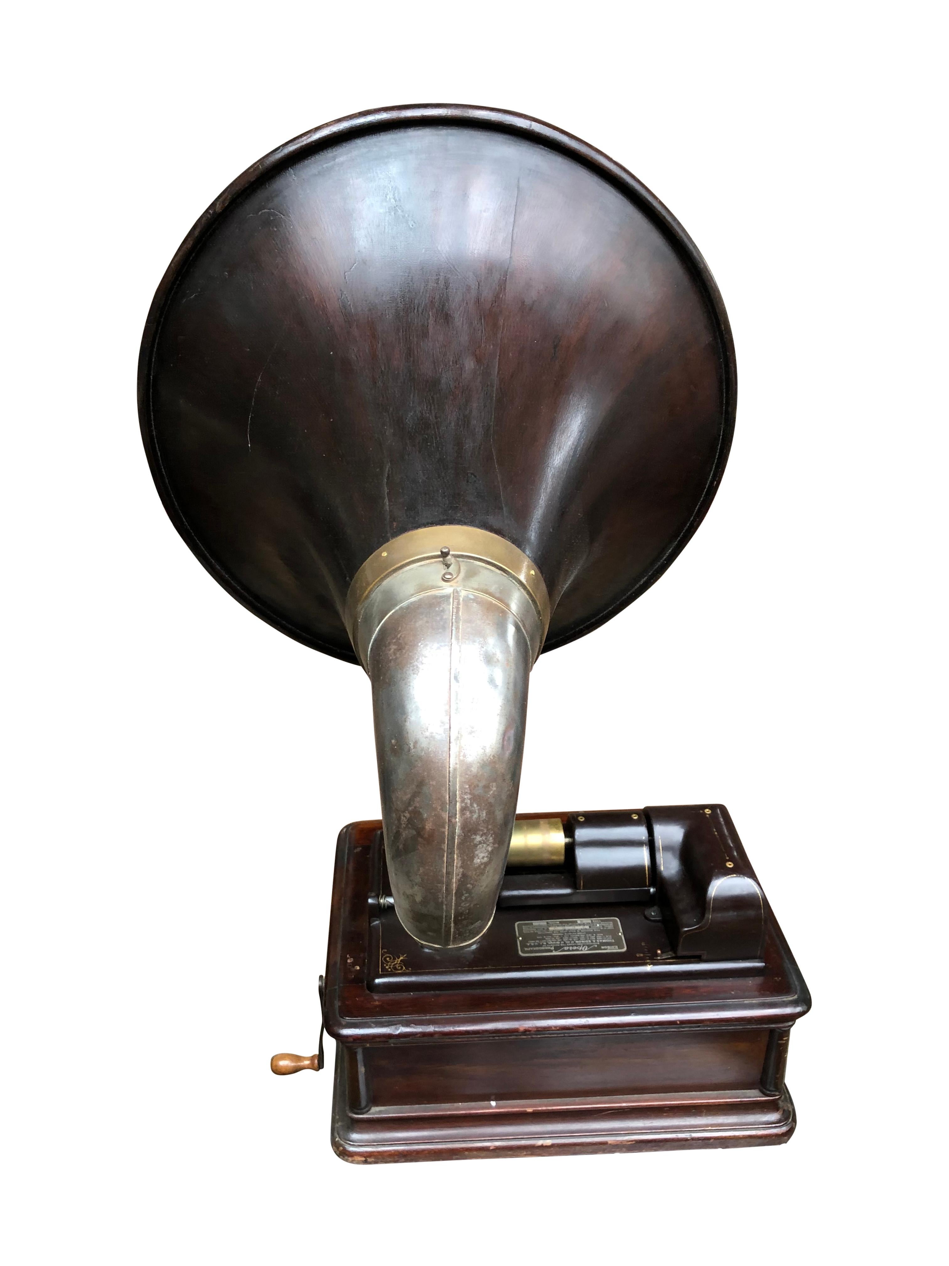 Wood Opera Gramophone, Thomas A. Edison, 19th Century