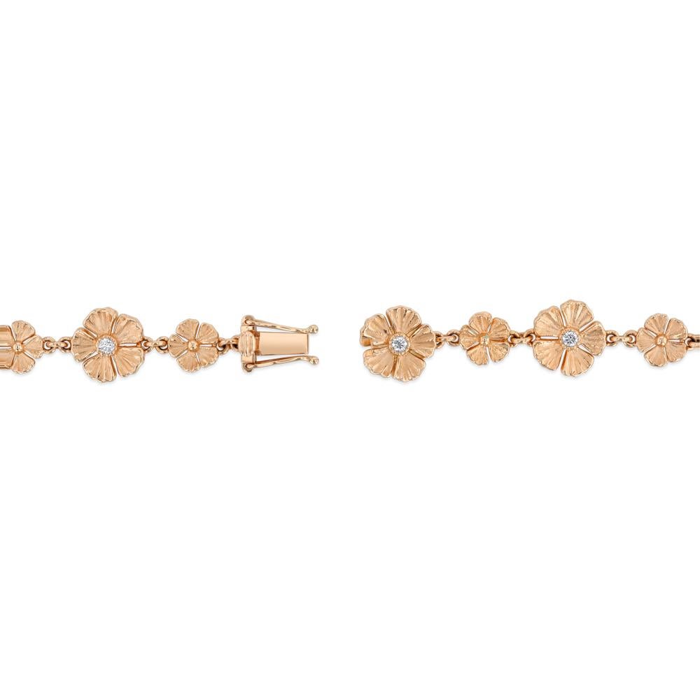 Opernlänge 18 Karat Roségold Blume Halskette für Damen oder Herren im Angebot