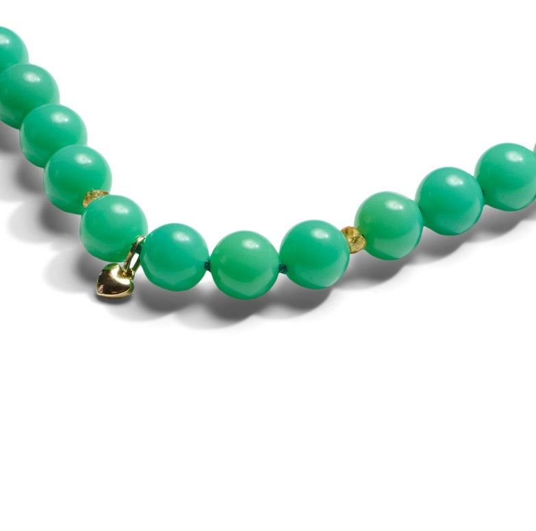 Collar de Oro con Diamantes y Zafiro Crisoprasa, Largo Ópera en Nuevo estado para la venta en GOES, NL