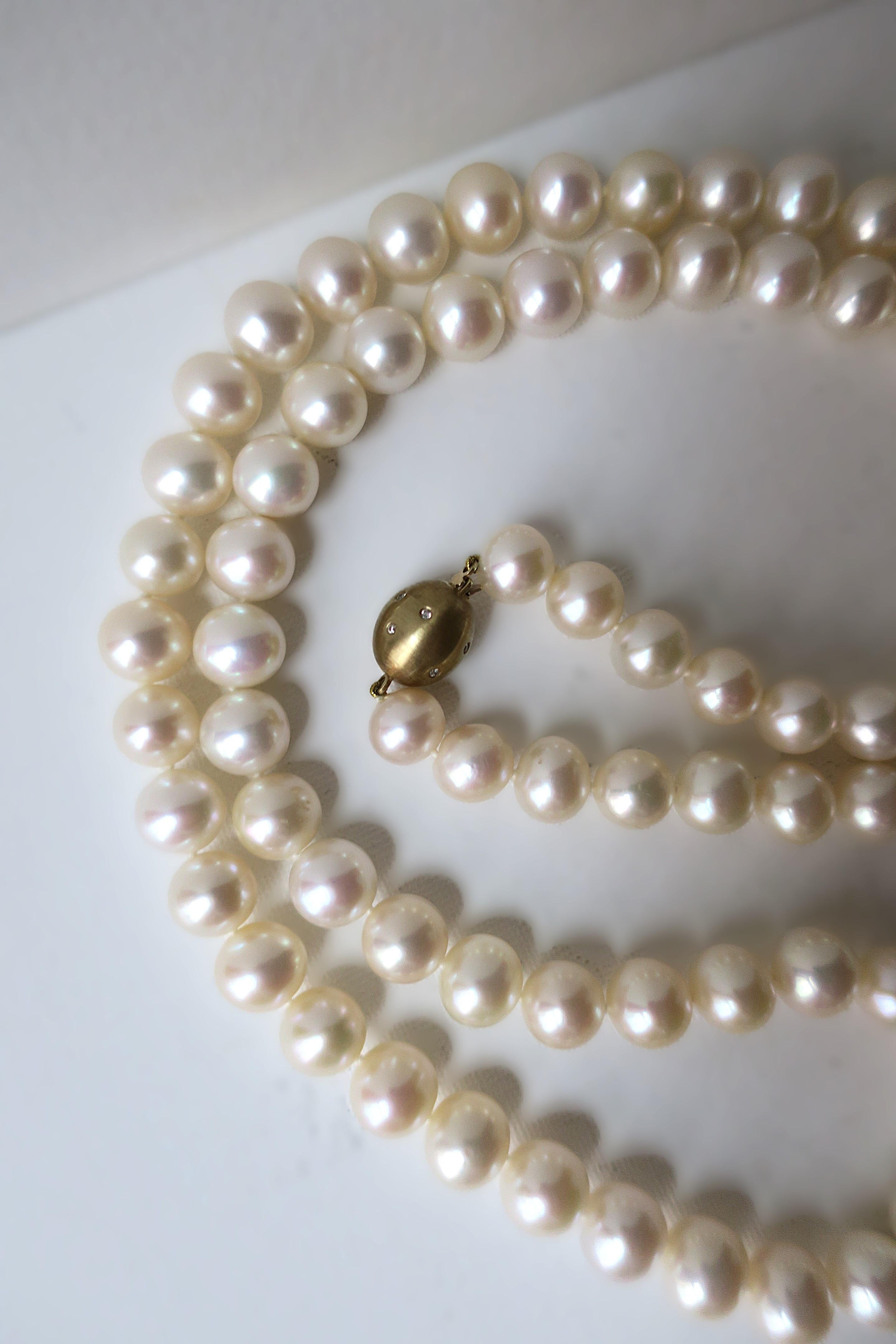 Collana Opera con perle e diamanti in oro 18 carati in vendita 8