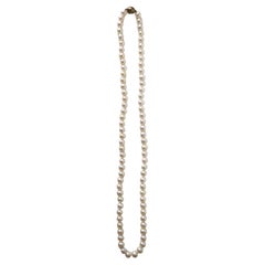 Opera Length Pearl Diamond 18-Karat Gold Necklace