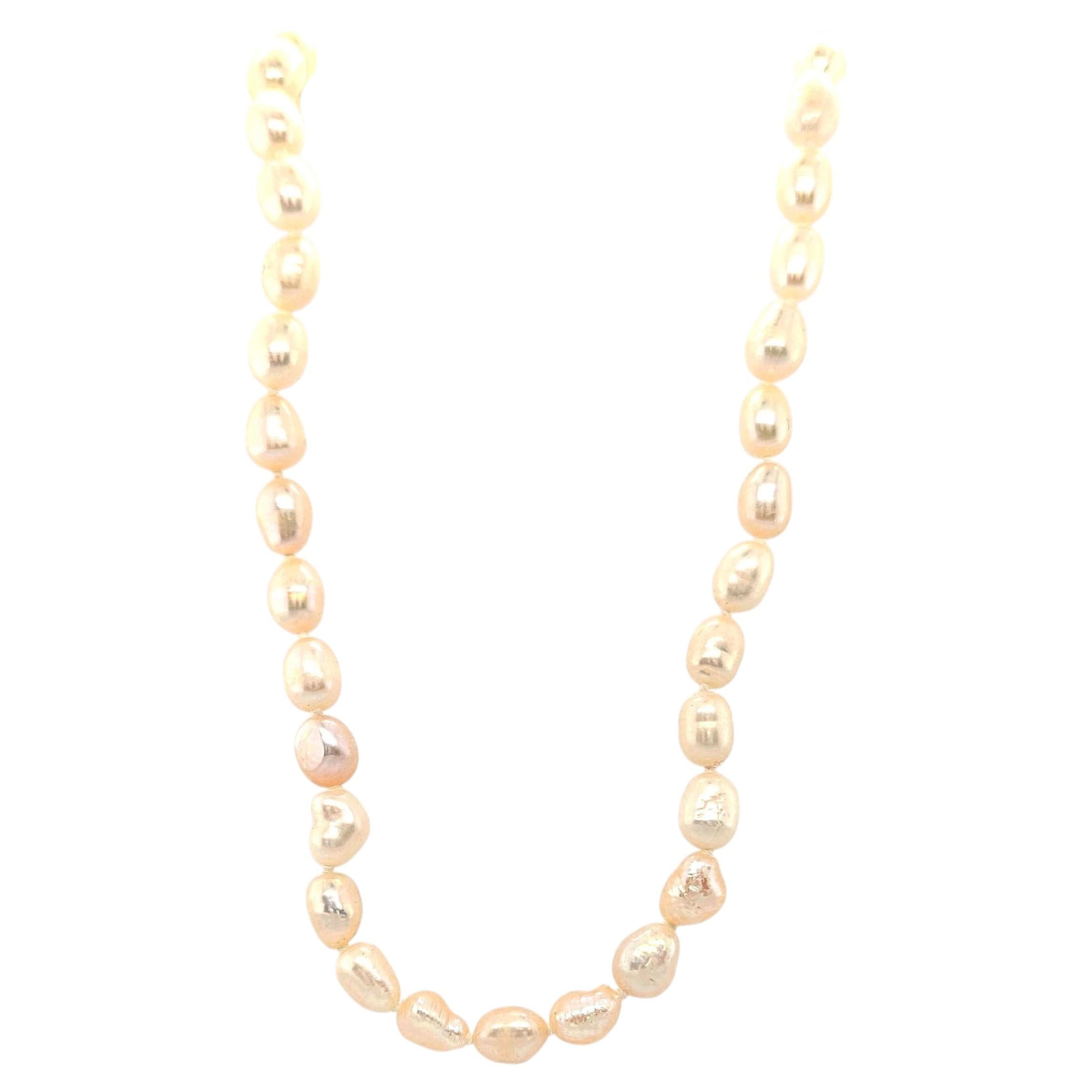 Collier de Perles Opéra 31 Inch Pink/White Strand of Pearls Elongated