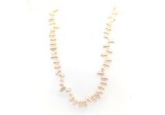 Opera Length Pearl Necklace 34 Inch Pink/White Strand of Pearls Elongated