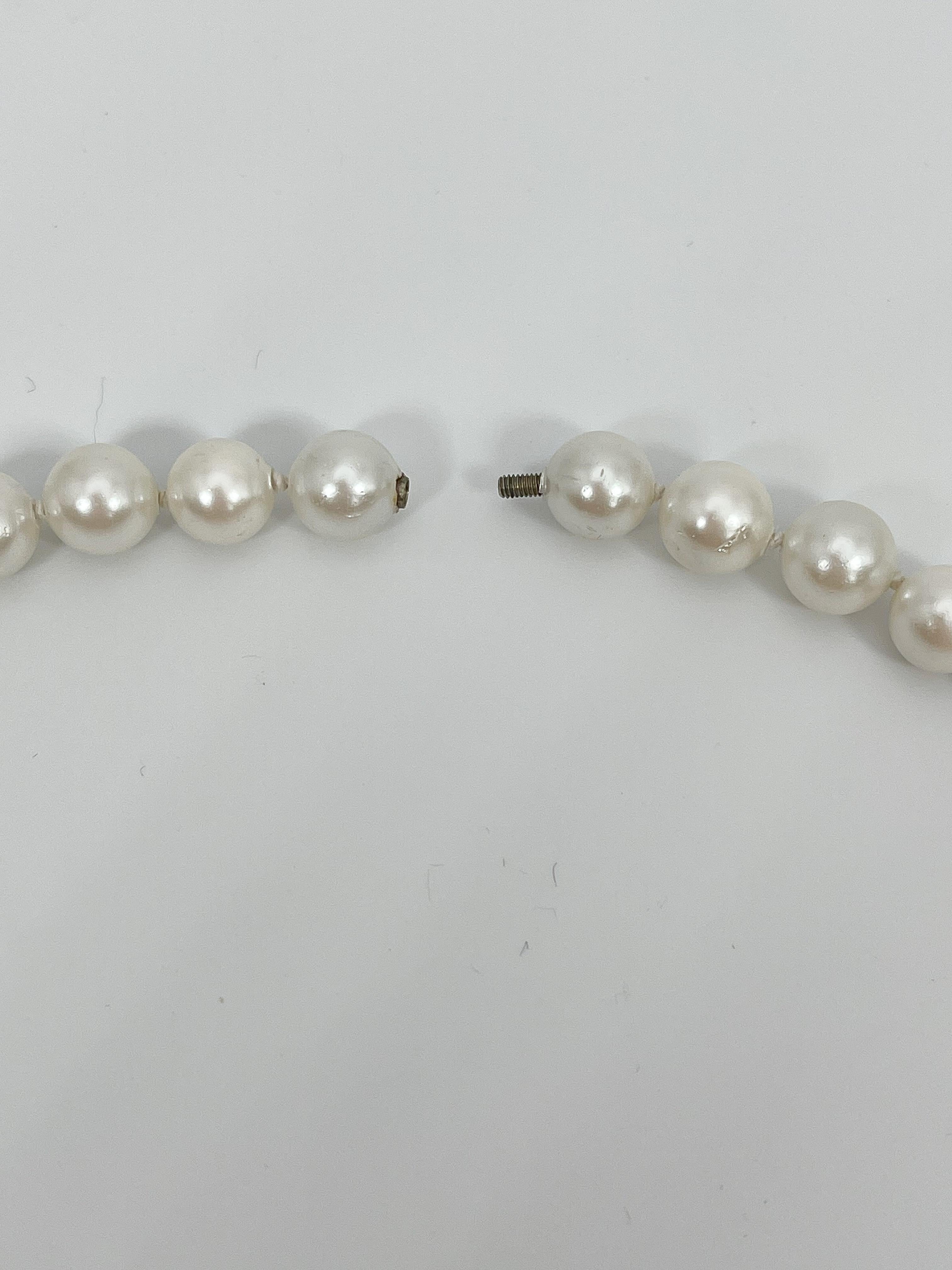 Women's Opera Length White Akoya Pearl Necklace For Sale