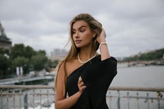 Opera Necklace Freshwater Pearl w/ 18K Gold Plated Stainless Steel Chain