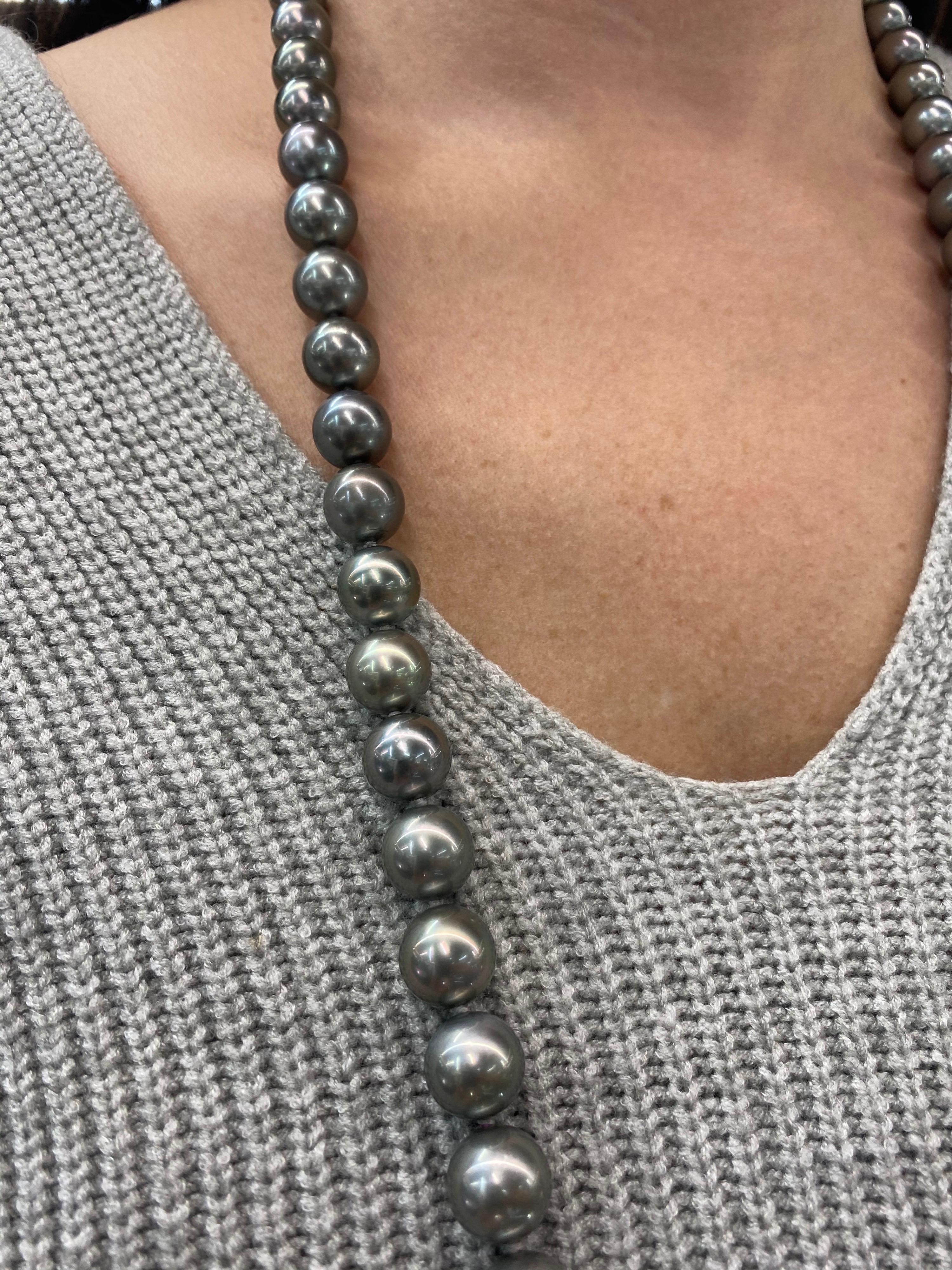 HARBOR D. Opera Ombre South Sea and Tahitian Pearl Necklace Diamond Clasp 4